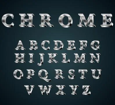 Chrome 3D alphabet. Иллюстрация
