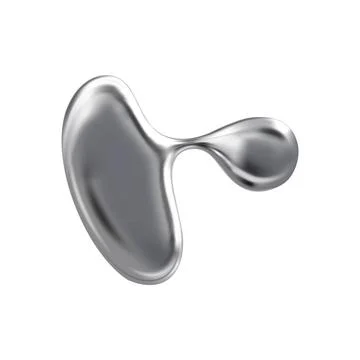Chrome Abstract liquid shape or drop with melted, silver texture. Vector イラスト素材