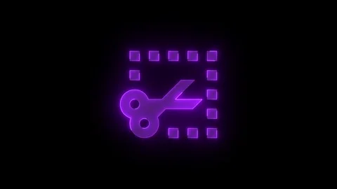 Chrome annotate stroke icon glowing neon purple color animation Stock Footage 289395938