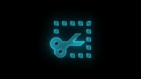 Chrome annotate stroke icon glowing neon cyan color animation Stock Footage 289399165
