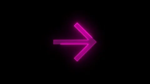 Chrome back mirrored stroke icon glowing neon pink color animation Stock Footage 289395980