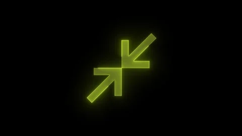 Chrome back to window stroke icon glowing neon yellow color animation Stock Footage 289396021