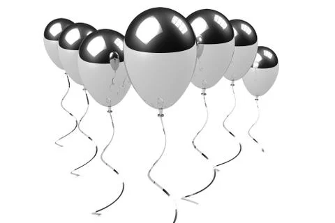 Chrome balloons group Stock-Illustration