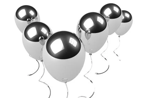 Chrome balloons Stock Illustration
