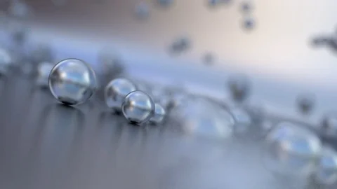 Chrome balls moving along the surface Stock Footage 71825170