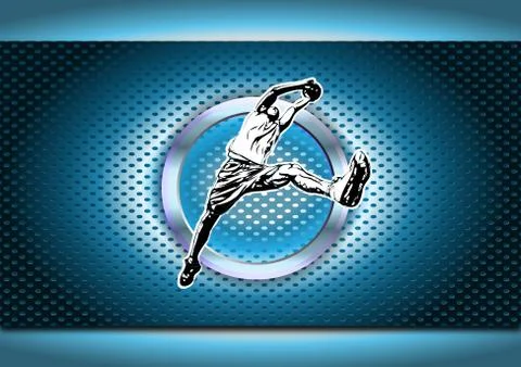 Chrome basketball poster background. Stock Illustration