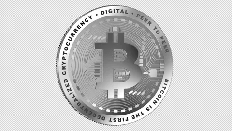 Chrome Bitcoin Rotation, Alpha Channel, Business, Looped, Exclusive Stock Footage 302591703