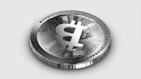 Chrome Bitcoin Rotation, Alpha Channel, Business, Exclusive, Looped Stock Footage 302592021