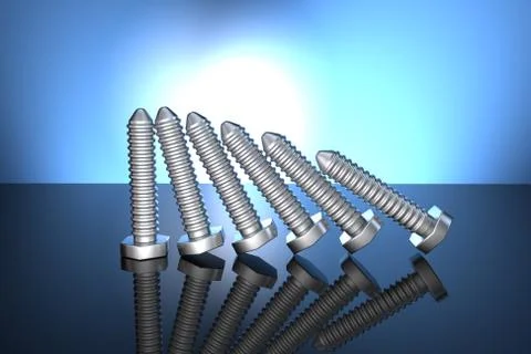 Chrome bolts Stock Illustration