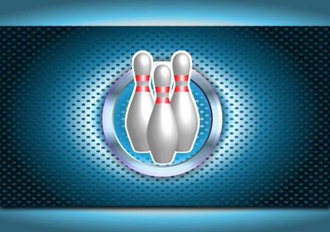 Chrome bowling poster background Stock Illustration
