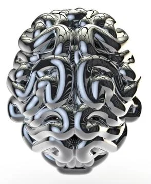 Chrome brain Illustrazione stock