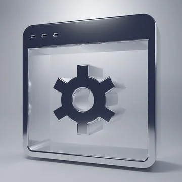 Chrome Browser setting icon isolated on grey background. Adjusting, service.. Stock Illustration
