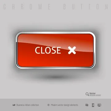 Chrome button with color plastic inside Stockillustratie
