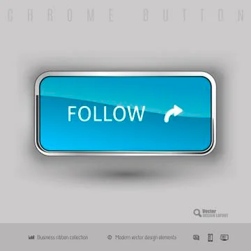 Chrome button with color plastic inside Illustrazione stock
