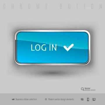 Chrome button with color plastic inside Illustrazione stock