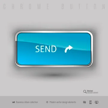 Chrome button with color plastic inside Stock Illustration