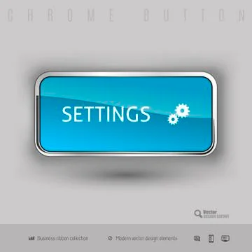 Chrome button with color plastic inside Illustrazione stock