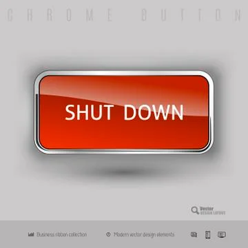 Chrome button with color plastic inside Stock Illustration