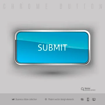 Chrome button with color plastic inside Stock Illustration