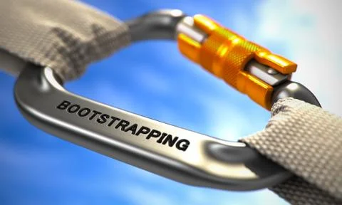 Chrome Carabine Hook with Text Bootstrapping Stock Illustration