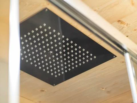 Chrome ceiling shower head Stock Photos