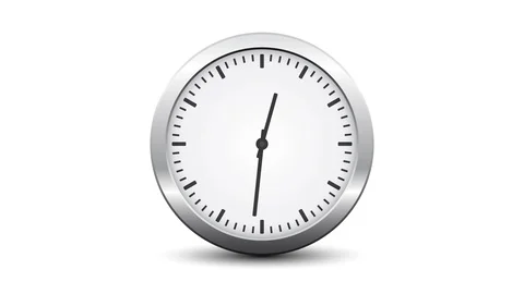 Chrome clock face seamless loop Stock Footage 90476188