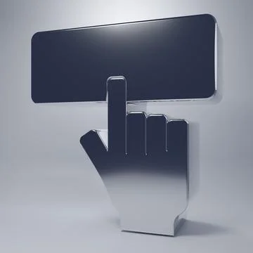 Chrome Computer keyboard icon isolated on grey background. PC component sig.. Stock Illustration