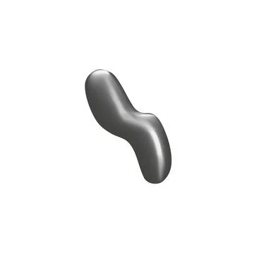 Chrome confetti scribble shape 3D plastic doodle icon, party foil tinsel, glossy Stock Illustration