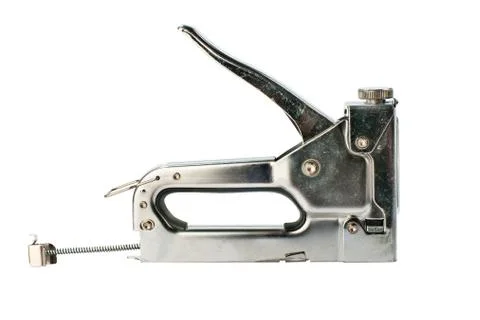Chrome Construction stapler isolated on white background Stock Photos