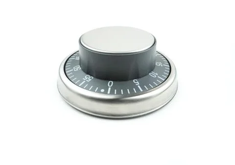 Chrome control knob / dial / button on a white background Stock Photos