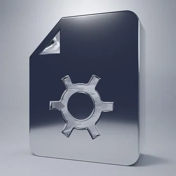 Chrome Document settings with gears icon isolated on grey background. Softw.. Illustrazione stock