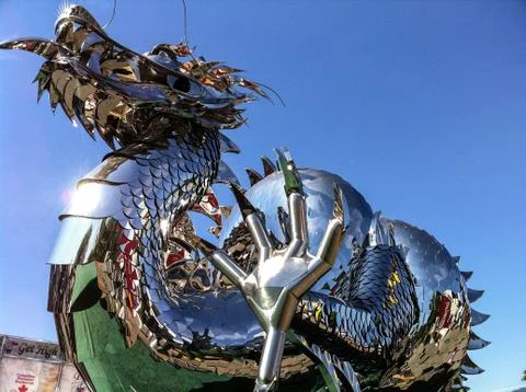 Chrome dragon 스톡 사진