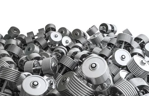 Chrome dumbbell pile Stock-Illustration