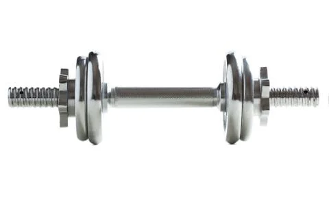 Chrome dumbell Stock Photos