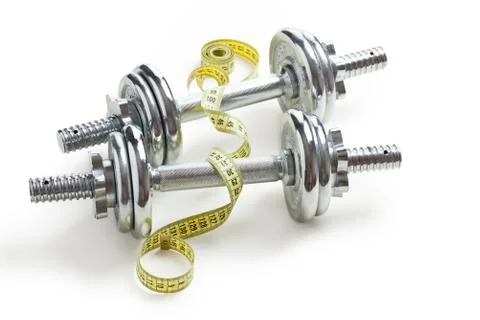 Chrome dumbells Stock Photos