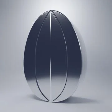 Chrome Easter egg icon isolated on grey background. Happy Easter. Minimalis.. Illustrazione stock