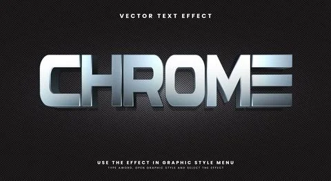 Chrome editable text effect Template Illustrazione stock