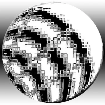 Chrome effect black and white globe Stock-Illustration