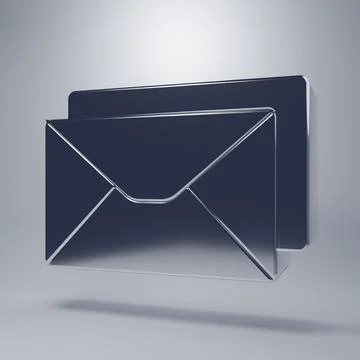 Chrome Envelope icon isolated on grey background. Email message letter symb.. Stock Illustration