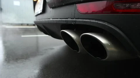 Chrome exhaust pipe of the car Stock Footage 68566651