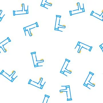 Chrome faucet water vector seamless pattern Stock Illustration
