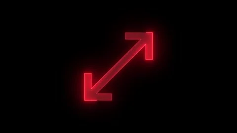 Chrome full screen stroke icon glowing neon red color animation Stock Footage 289396048