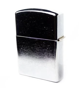 Chrome gas lighter on isolate white background Stock Photos