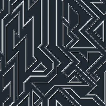 Chrome geometric seamless pattern Stock Illustration