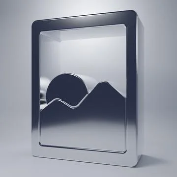 Chrome Graphic tablet icon isolated on grey background. Minimalism concept... 스톡 일러스트