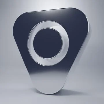 Chrome Guitar pick icon isolated on grey background. Musical instrument. Mi.. Stock Illustration