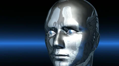 Chrome Head with alpha mask Video stock 12229687