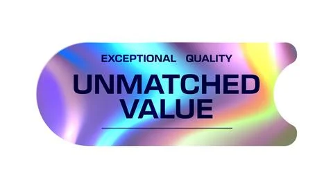 Chrome hologram Y2K unmatched value sticker Stock Illustration