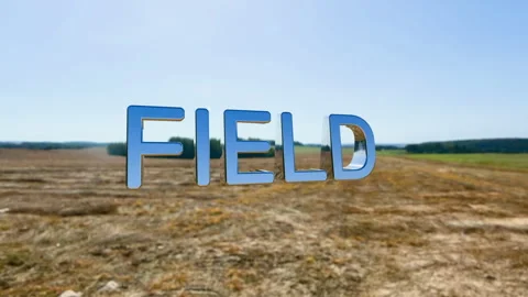 Chrome inscription field 3d render. Environmental conservation concept, nature Stock Footage 296257543