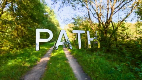 Chrome inscription path rotating 3d render. Environmental conservation concept, Stock Footage 296257202